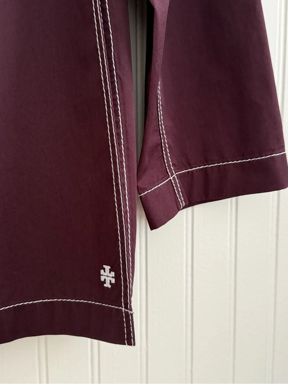 Tory Burch Cotton Poplin Top in Evening Plum